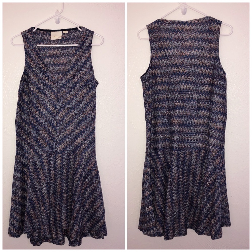 ANTHROPOLOGIE MAEVE WESTWATER KNIT CHEVRON DRESS - Picture 4 of 5